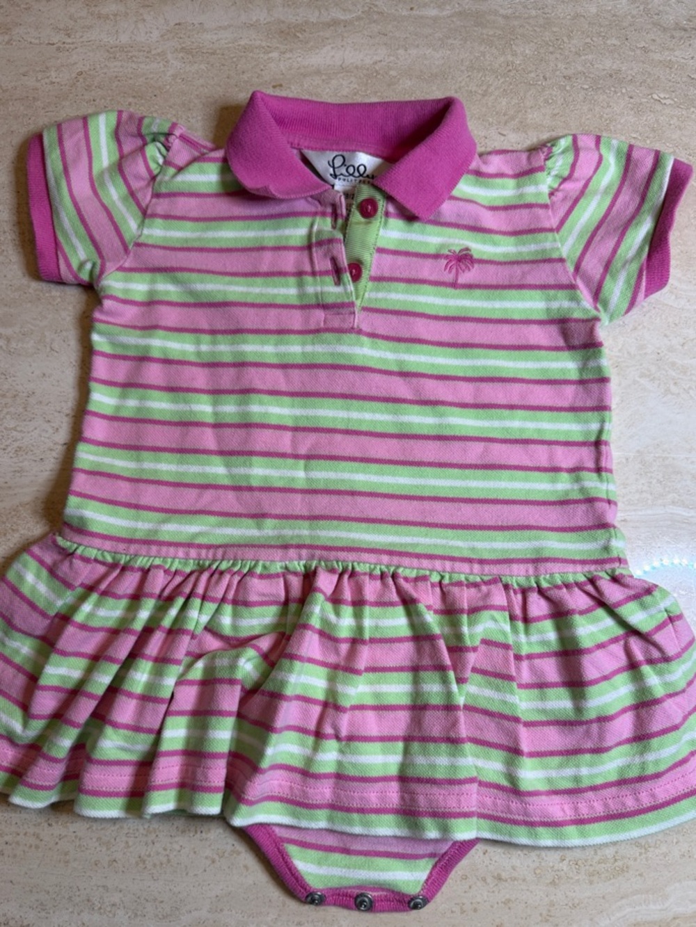 Lilly Pulitzer Pink and Green Striped Polo Dress